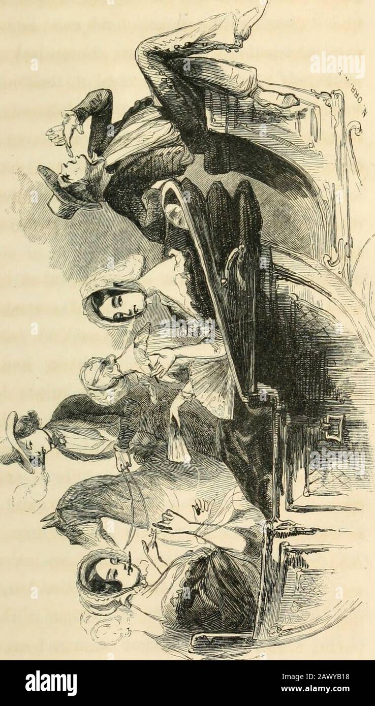 Reisen von Anna Bishop in Mexiko Fahren Sie mit der Fähre nach Jersey zur Eighth Avenue! ^ Wie es überhaupt dorthin kam, im Paseo^ oder warum es überhaupt kam - mindestens 10.000 Meilen von einem der genannten Twospots - War ein Rätsel für Anna und Boch-sa, von dem sie sich seit einiger Zeit nicht mehr erholten.Und was die Sache noch mehr interestingwar die Tatsache, dass, gerade den Omnibus, die bescheidene Kutsche des Präsidenten Der Ee-Öffentlichkeit, von zwei bescheidenen Schnusspferden gediehen und. AXNA m 3SIEXIC0. 57 begleitet von ein paar Horsten. Seine Excel-Slenz und seine Tochter sitzen in, und nicht nur mit einem^e des ganzen e Stockfoto