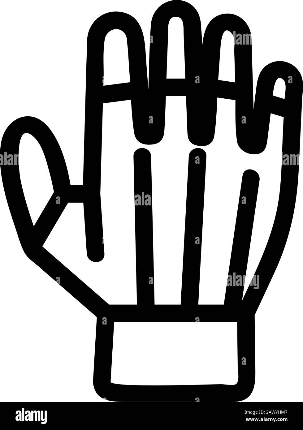 Cricket-Handschuh - Symbolvektor. Isolierte Darstellung des Kontursymbols Stock Vektor