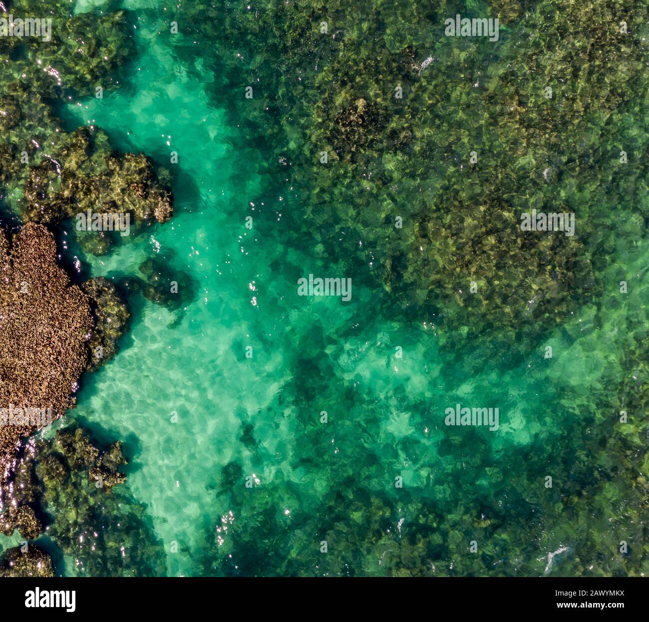 Drohnenbild des Küstengebietes von St. Martin Stockfoto