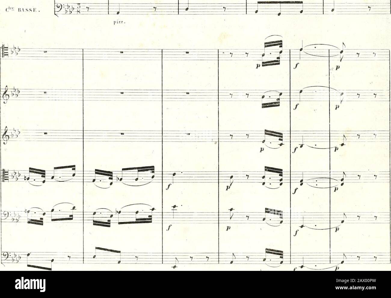 Grand traité d'Instrumentierung et d'Orchestration Modernes ..: Oeuvre 10me .. ^^. A,.". / CHAPITRE 41 LA VIOLE D^AMOUR. CP"-Instrument est un peu plus Grand que lalto. Il est pre#*   partout tombe en flésuétüde et sans 31. Crli.inle seul artiste &lt;   ui en joue It Paris, il ne nous serait connu que je nom. Il a se^î cordes en boyeau dont les trois plus graves sont, comme iut et le sol de lallo, reeou- ^^ r.i" vertes dup fil dargent. Au dessous du manche et passant sous le chevalet se trouent sept autrescordes de métal dées à Iunisson des preniières pour vibrer avec elles Syruyathicjuen Stockfoto