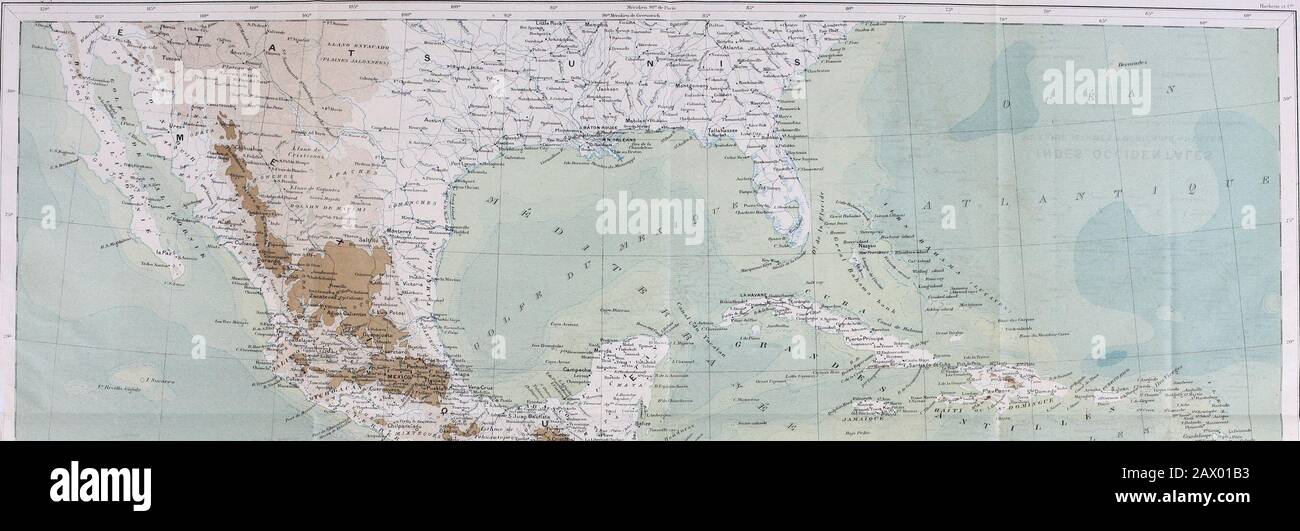 Nouvelle géographic universelle : la terre et les hommes. DIndépendance "" 165. Territoire disputé entre les deux Républiques -r-c 166. Péninsule du Môle Saint-Nicolas 7r- 167. Golfe de Port-au-Prince 7fi.-. 168. Péninsule sud-occidentale dHaïti 7fi- 169. Golfe des Caves  " 170. Azua et baie dOcoa  "- 171. Santo-Domingo 172. Baie de Samanâ "r.( 175. Puerto-Rico • • •, 174. San Juan Bautista de Puerto-Rico 70^ 175. Winkel sud-occidental de Puerto-Rico . 70/ 176. Ile Saint-Thomas ^* 177. Port de Saint-Thomas oqi 178. Rue des Vierges 179. Ile Sainte-Croix 804 180. Iles et bancs de Bemini Stockfoto