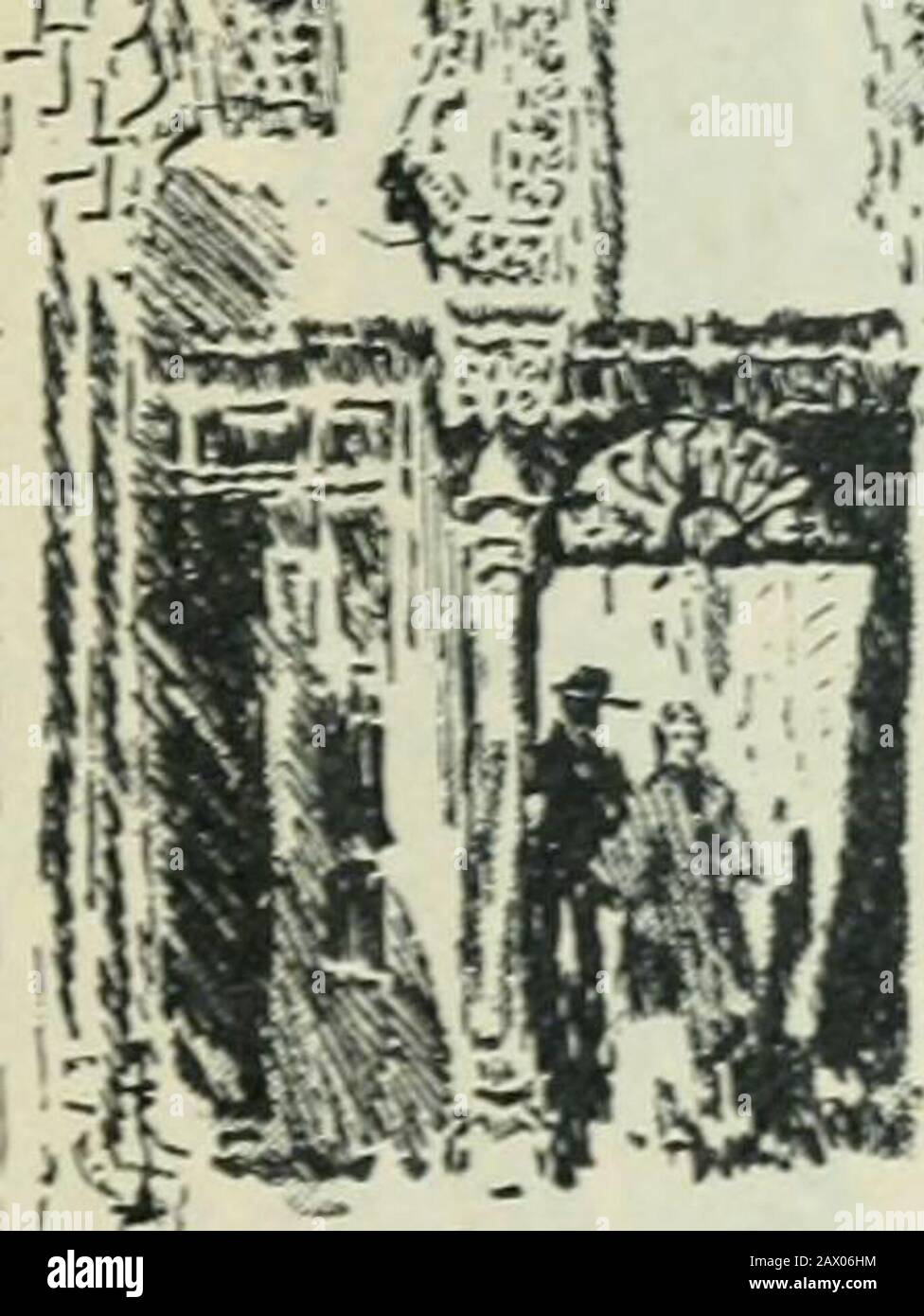 Die Festung Alhambra. Innerhalb des barbican war eine andere Gruppe von veteraninvaliden, eine Befestigungswache am Portal, während der Rest, eingehüllt in ihre zerfetzten Umhänge, auf den Steinbänken schlief.Dieses Portal wird als Tor der Gerechtigkeit bezeichnet, vom Tribunal innerhalb seiner Veranda während der Herrschaft in Muslim, Für die imme-diate-Studie von kleinlichen Ursachen: Eine Gewohnheit, die für die orientalischen 58 Bis - al.IIAMBRA * s* üblich ist Stockfoto