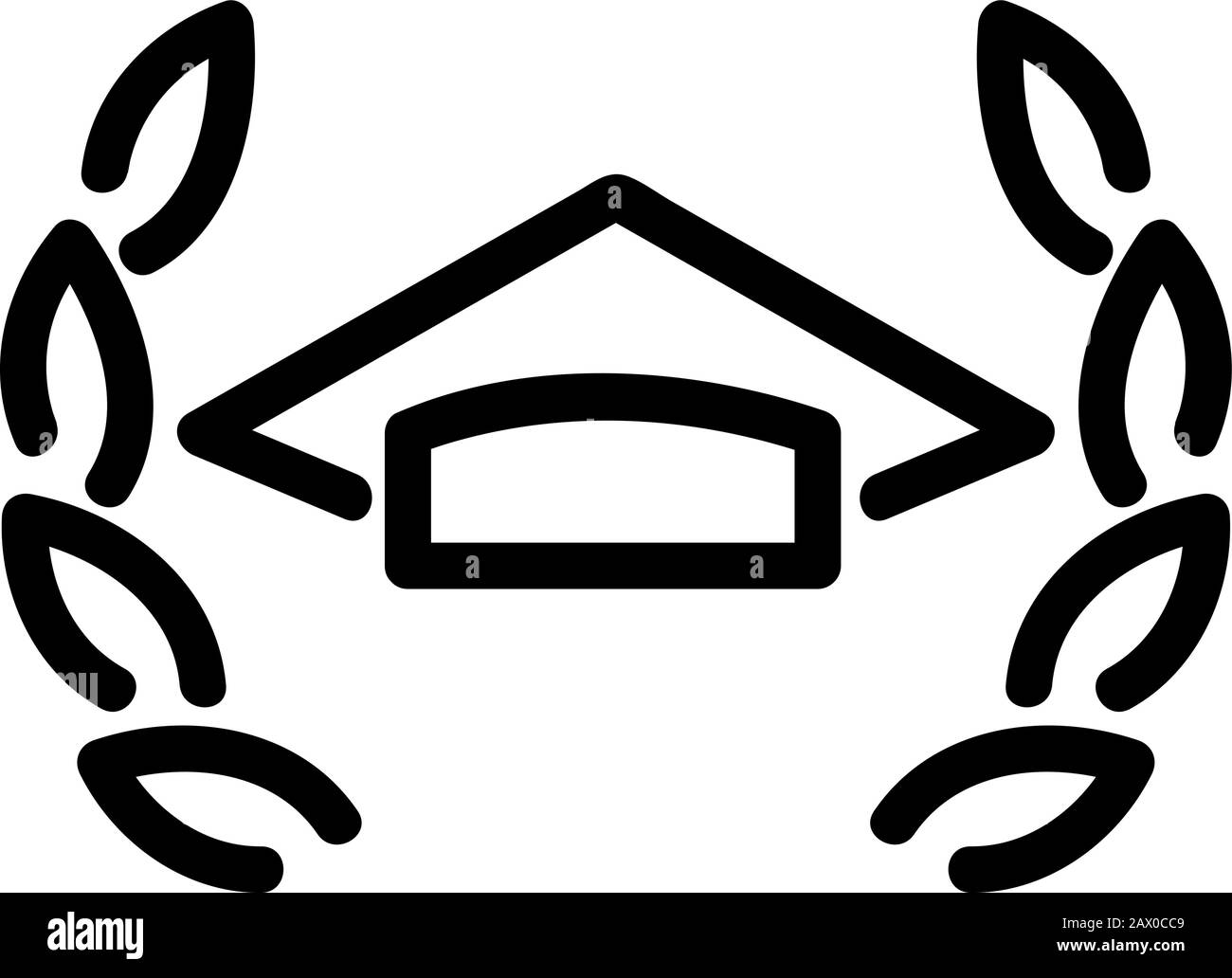 Academy-PROM-Vektorsymbol. Isolierte Darstellung des Kontursymbols Stock Vektor