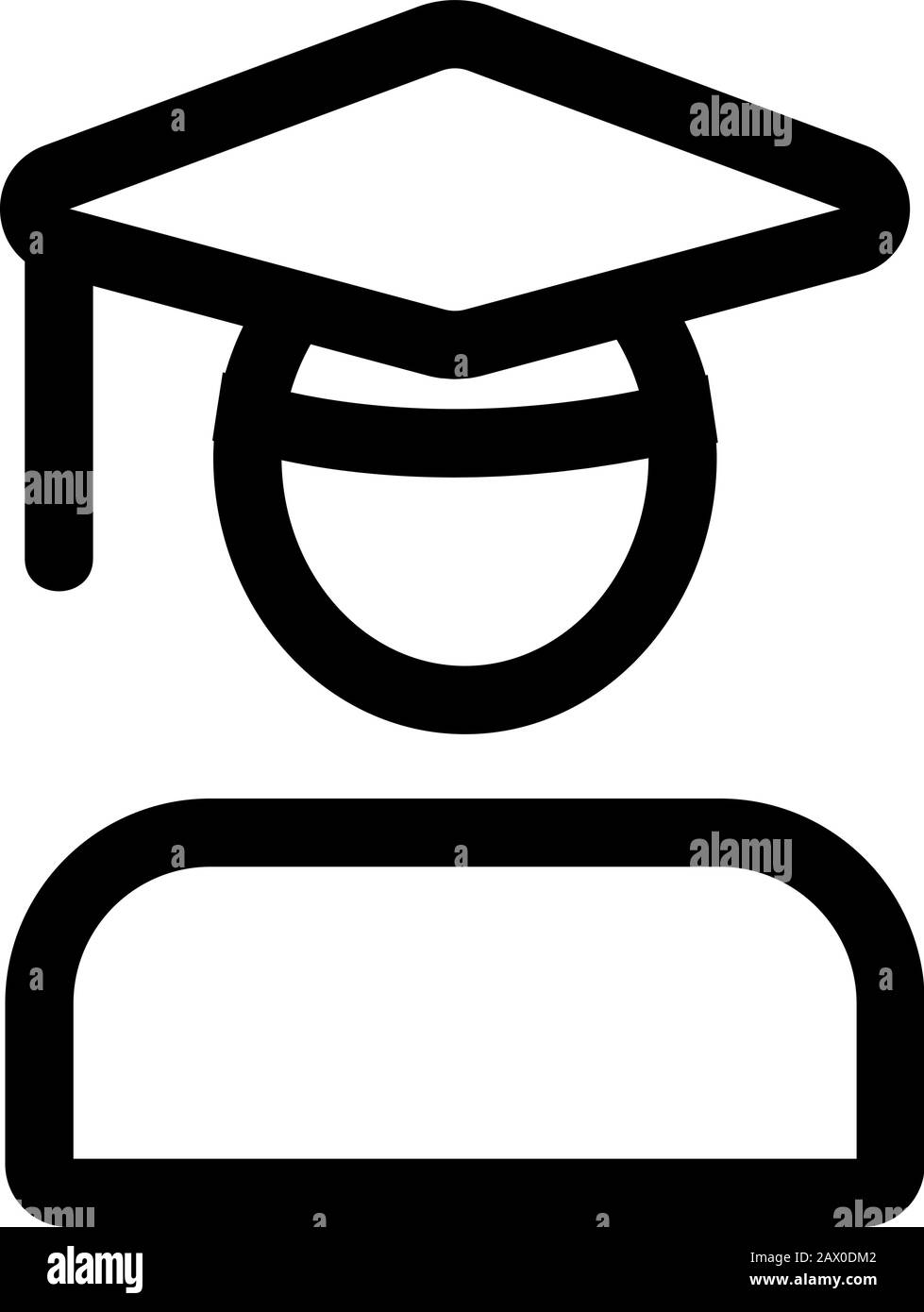 Akademie-Symbol-Vektor. Isolierte Darstellung des Kontursymbols Stock Vektor