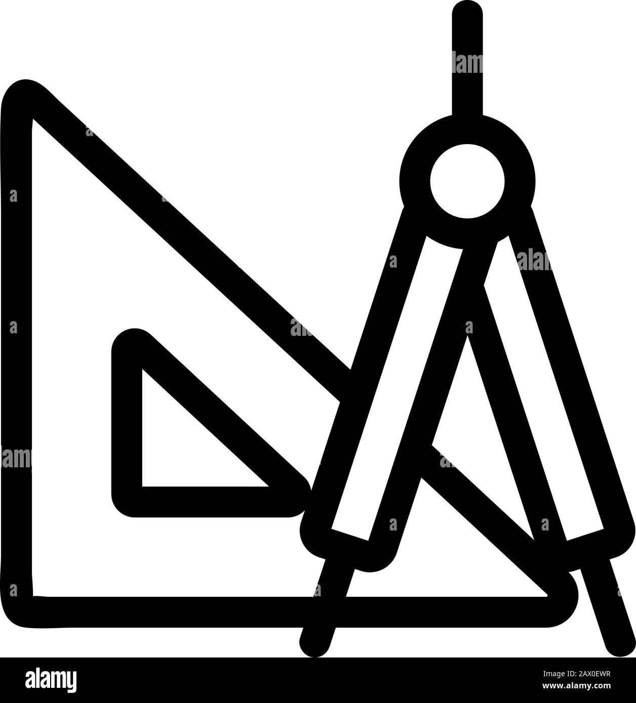 Kreisförmiger Kompass-Symbolvektor der Akademielinie. Isolierte Darstellung des Kontursymbols Stock Vektor