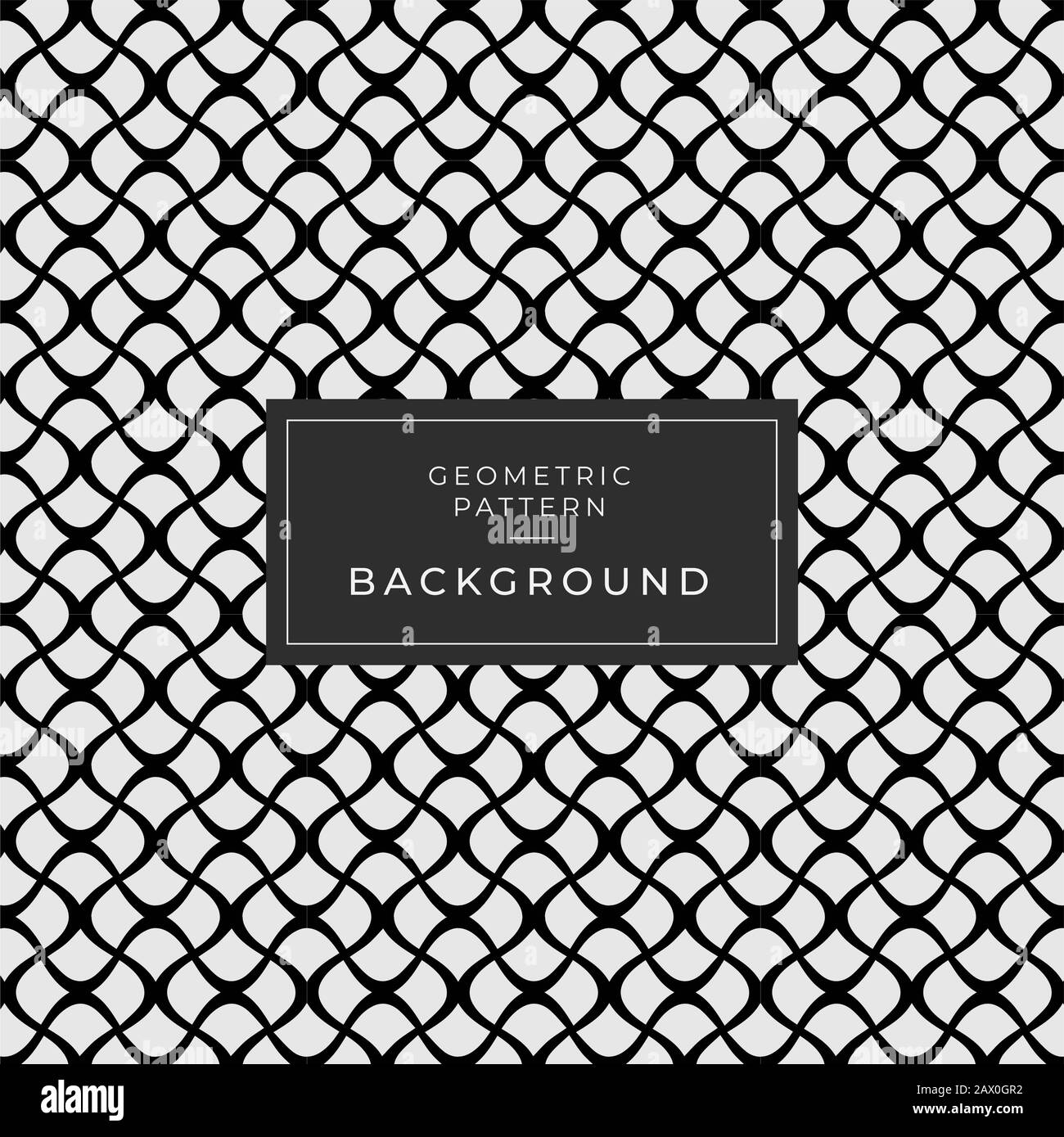 Abstraktes geometrisches Muster mit durchquerenden dünnen schwarzen Linien auf weißem Hintergrund. Nahtlos linear. Stylische fraktale Textur. Vektormuster, um den BA zu füllen Stockfoto