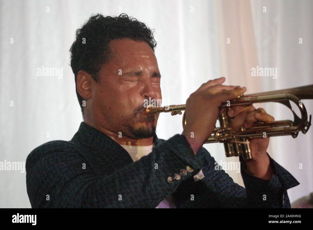 Jay Phelps, Xhosa Cole Quartet, Watermill Jazz Club, Dorking, Surrey, 21. Januar 2020. Stockfoto