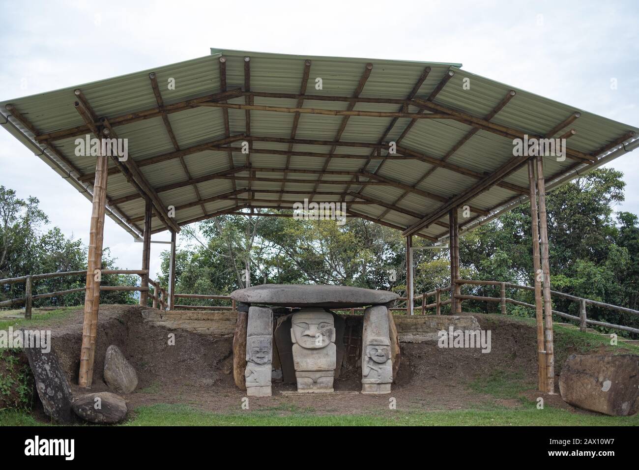 Archäologischer Park San Agustín Stockfoto