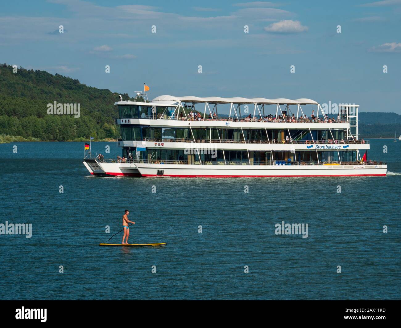 Brombachsee, Passagierschiff, Franken, Bayern, Deutschland, Brombachsee, Passagierschiff, Franken, Bayern, Deutschland Stockfoto