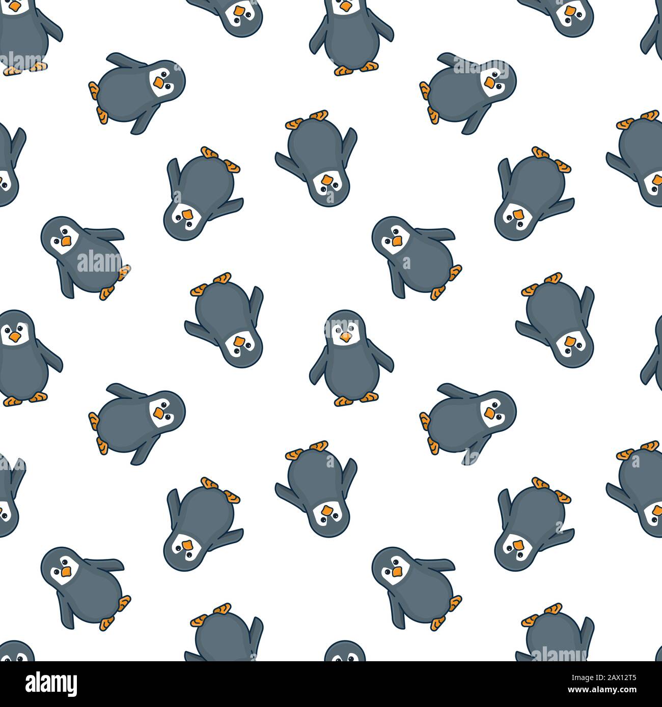 Baby Pinguine nahtloses Hintergrundbild mit Hintergrundmuster. Stock Vektor