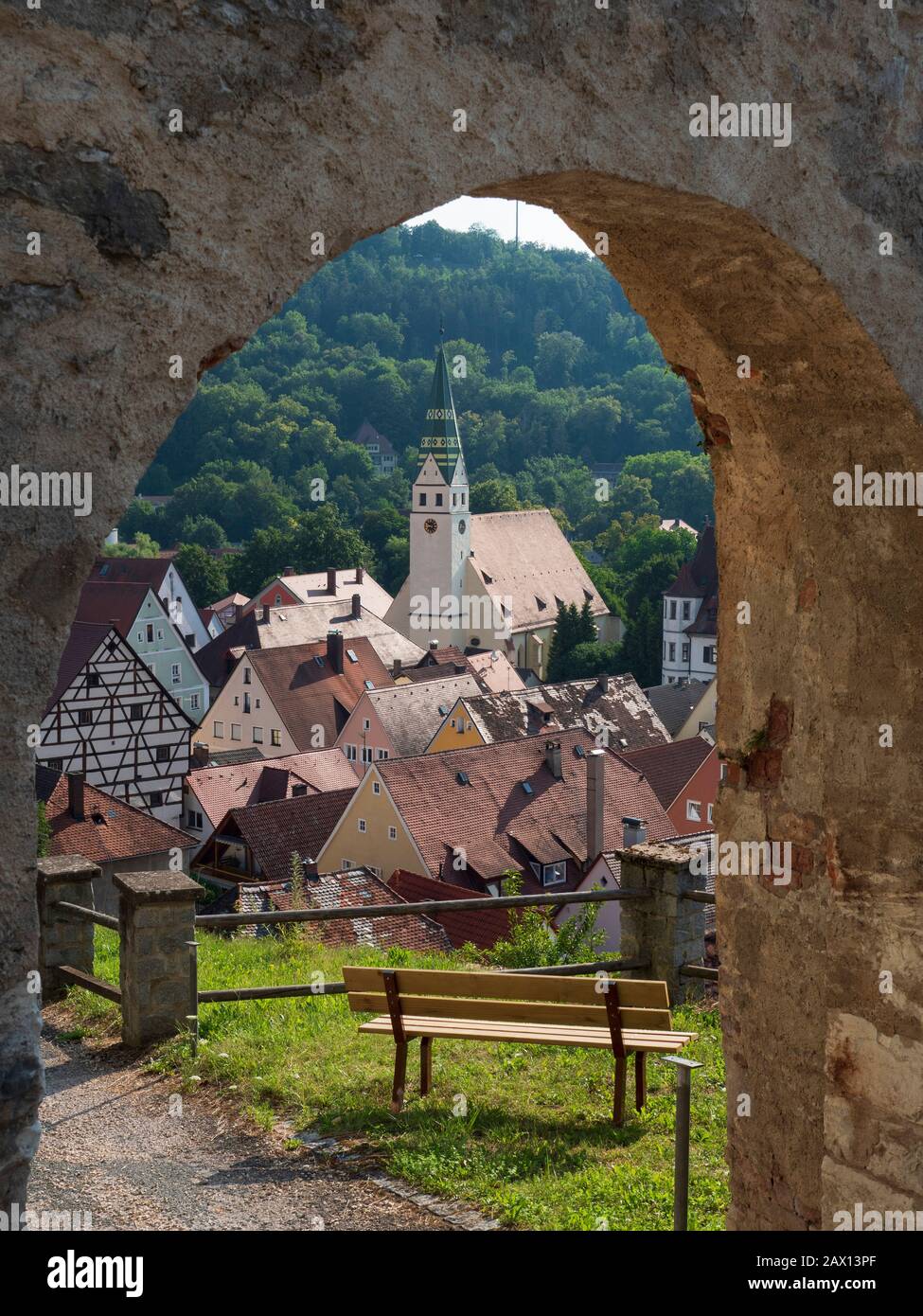 Burg Pappenheimg, Pappenheim, Altmühltal, Franken, Bayern, Deutschland Schloss Pappenheim, Pappenheim, Altmühltal, Franken, Bayern, Deutschland Stockfoto