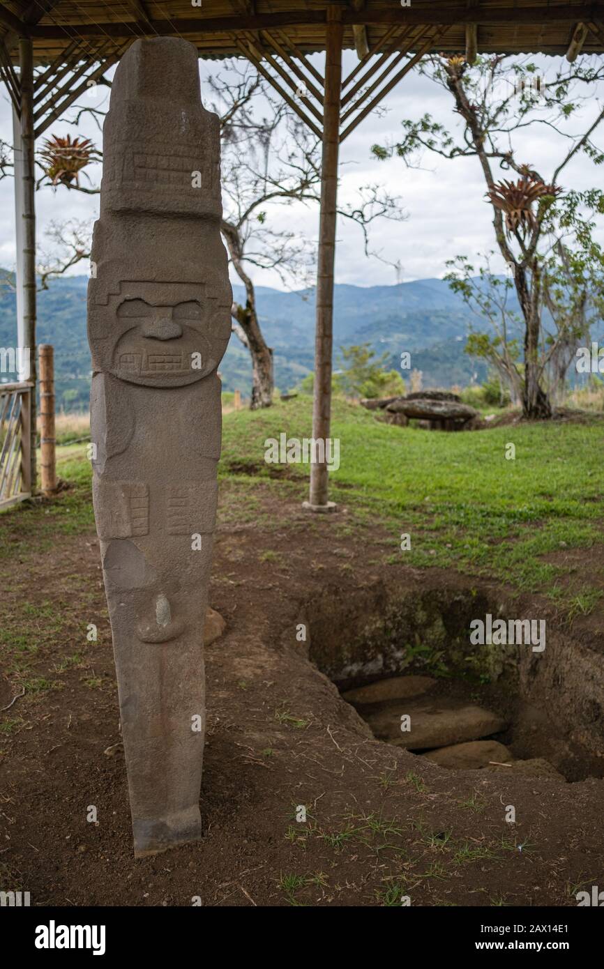 Archäologischer Park San Agustín Stockfoto