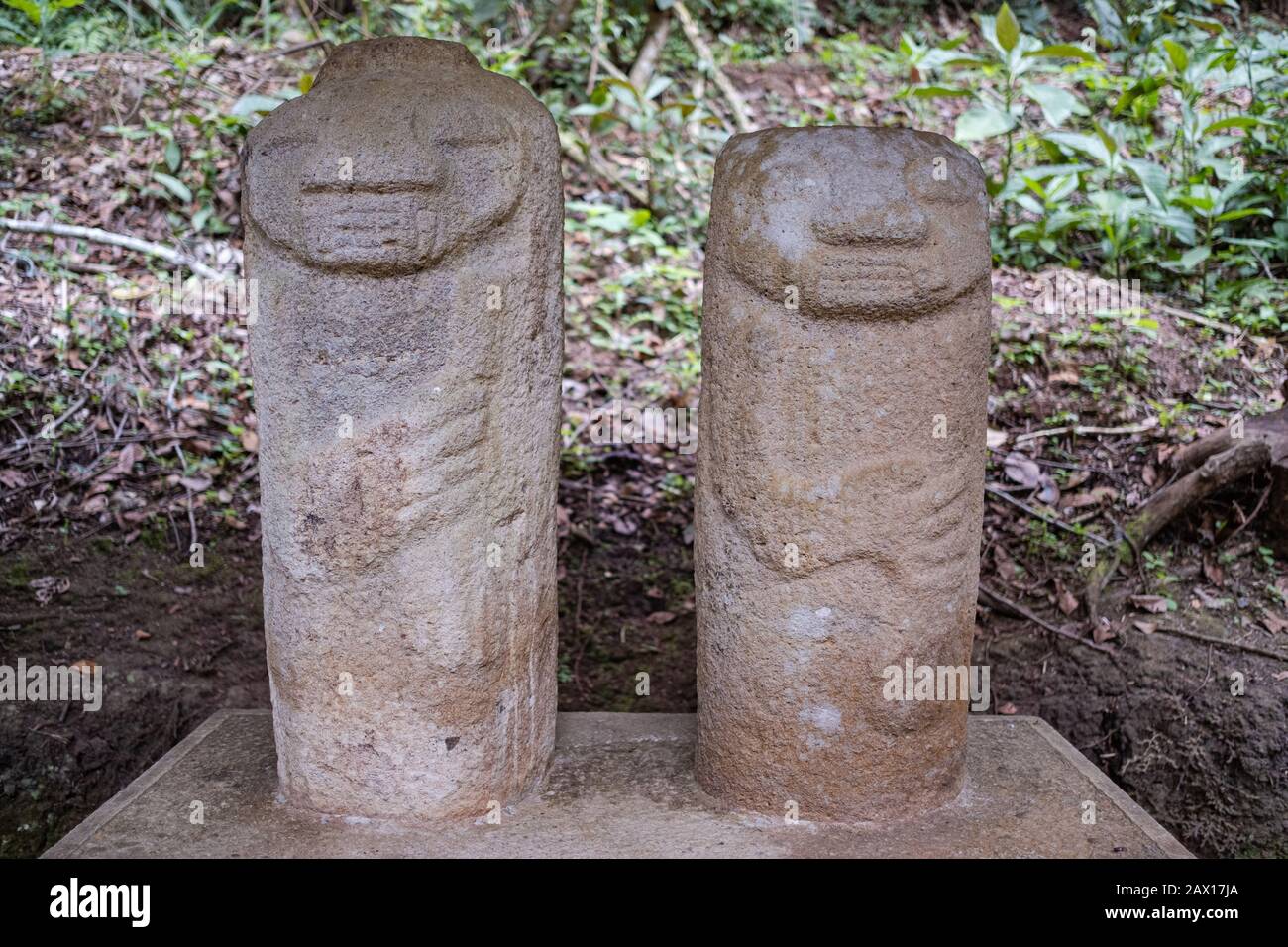 Archäologischer Park San Agustín Stockfoto