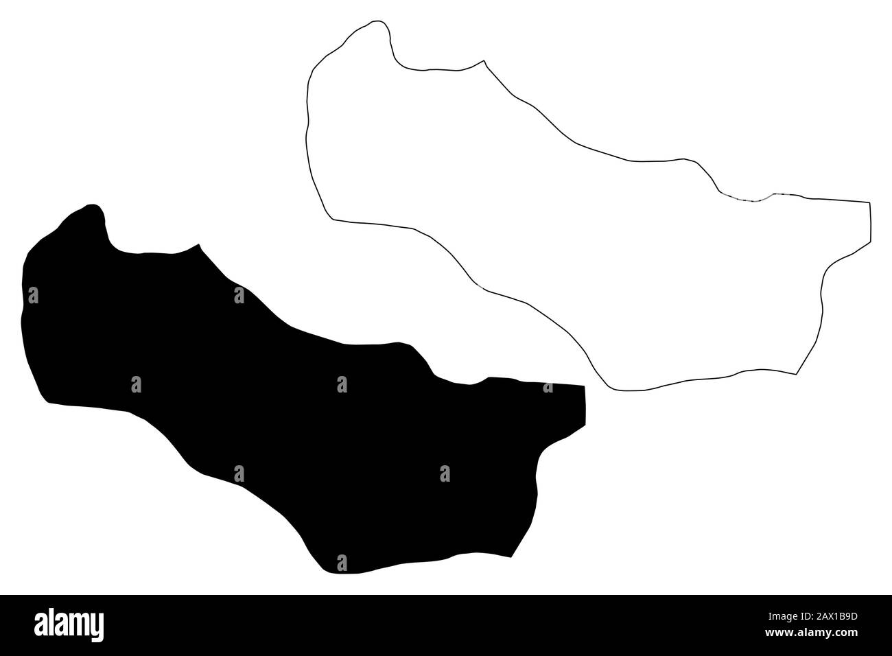 Karbinci Stadtgemeinde (Republik Nordmazedonien, Statistische Ostregion) Karte Vektor-Illustration, Skizze Karbinci Karte Stock Vektor