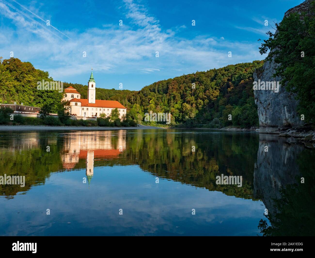 Kloster Weltenburg am Donaudurchbruch, Donau, Bayern, Stift Deutschland Weltenburg bei Donaudurchbruch, Donau, Bayern, Deutschland Stockfoto