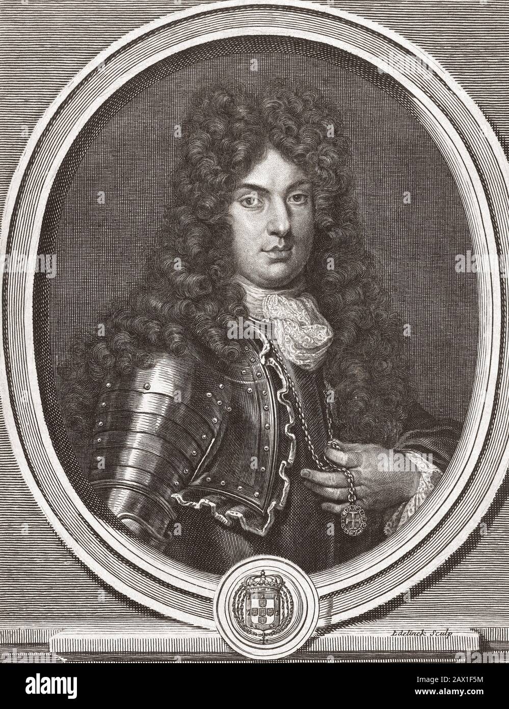 Pedro II, 1648 - 1706, mit dem Spitznamen "der Pazifik". König von Portugal. Peter II., König von Portgal. Stockfoto
