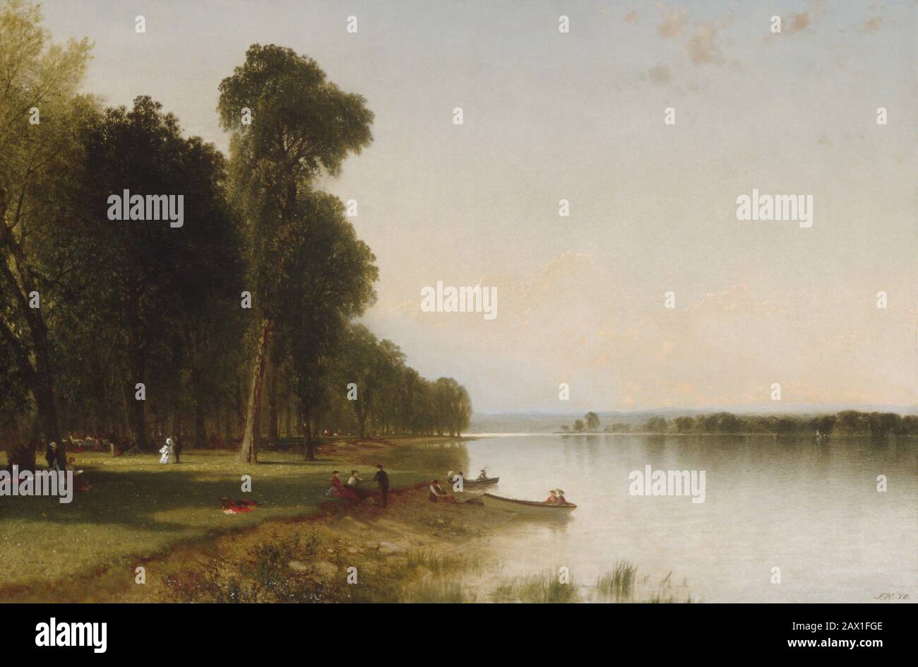 Sommertag am Conesus Lake, 1870. Stockfoto