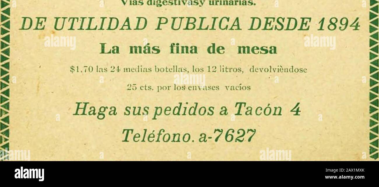 Arbeitsnueva. . Precios muy reduzidos. Al alcance de todos. Boletines de ida y vuelta Primera klase 3-50 Dollar Segunda clase 2-25 en vigor hasta el 30 de Abrí Estos boletines son válidos para el dia de sufecha y en los trenes cpie salen de la Habana 7,05 y 8,17 a.m. para la ida 3 en el tren quesale alas De Matanzas a las 3,28 p, ni para regreso. D AYAYAYAYAYAYAYAYAYAYAYAYAYAYAYAYAYAYAYAYAYAYAYAYAYAYAYAYAYAYAYAYAYG LLERANDI Y VLLLLLLLLLLLLAVERDECASA DE CAMBIO Y Y Y Y Y Y BILLETES D I D I- LOTERÍA SAN RAFAEL SAN RAFAEL SAN RAFAEL SAN RAFAEL NUMTELÉERO 1NUMTELÉ ¿ I AGUA DE SAN MIGUEL 1 Proveedora de S. M. Alfonso XIII Vias digestivasy uri Stockfoto