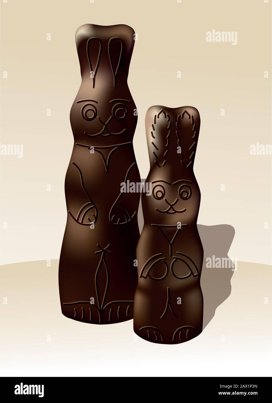Schokoladenbrunnenfigur osterschnäppchen Süßigkeiten Feiertage Stock Vektor
