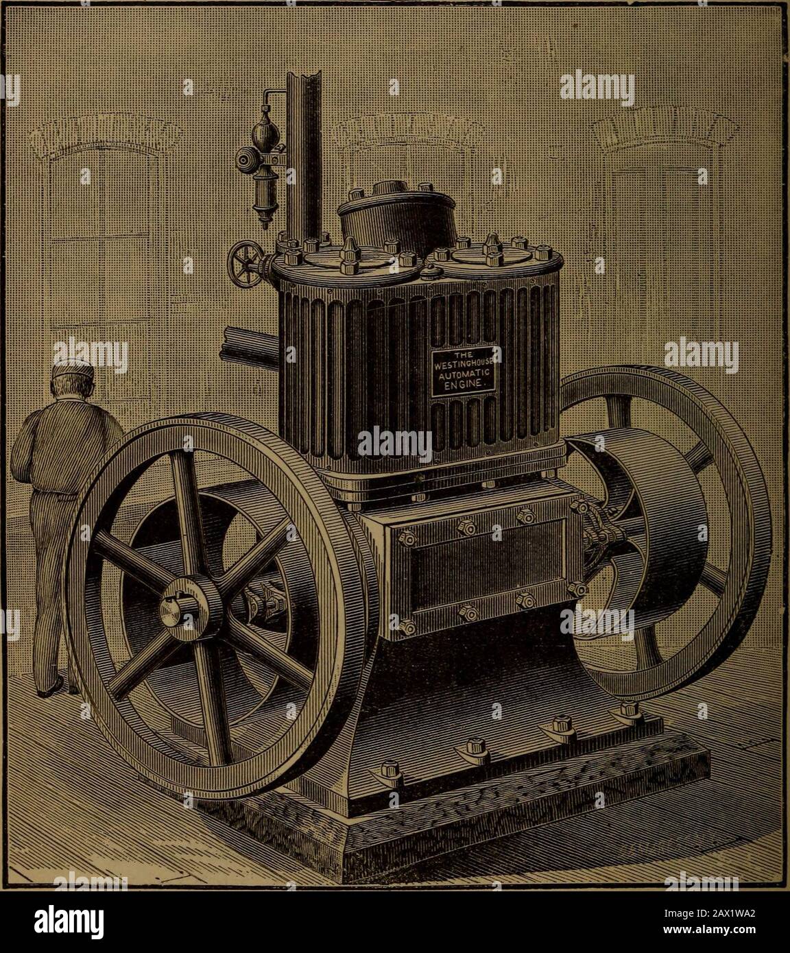 Stationäre Dampfmaschinen, einfach und Compound, besonders für elektrische Beleuchtungszwecke angepasst . und das scheint die natürliche Grenze in dieser Angelegenheit. Das nächste Gerät, chronologisch vom Techniker übernommen, ist das verhindern, dass das Messing des Kurbelstifts und des Kreuzkopfbolzens an der Drehung der Zentren angehoben wird, während die erforderliche Passfreiheit für die Sicherheit beim Erhitzen erhalten bleibt. Thislast ist das, was zum Bau von Triebwerken geführt hat, die so eigenartig und so typisch sind wie die bereits beschriebenen Klassen. DAS WESTINGHOUSE Stockfoto
