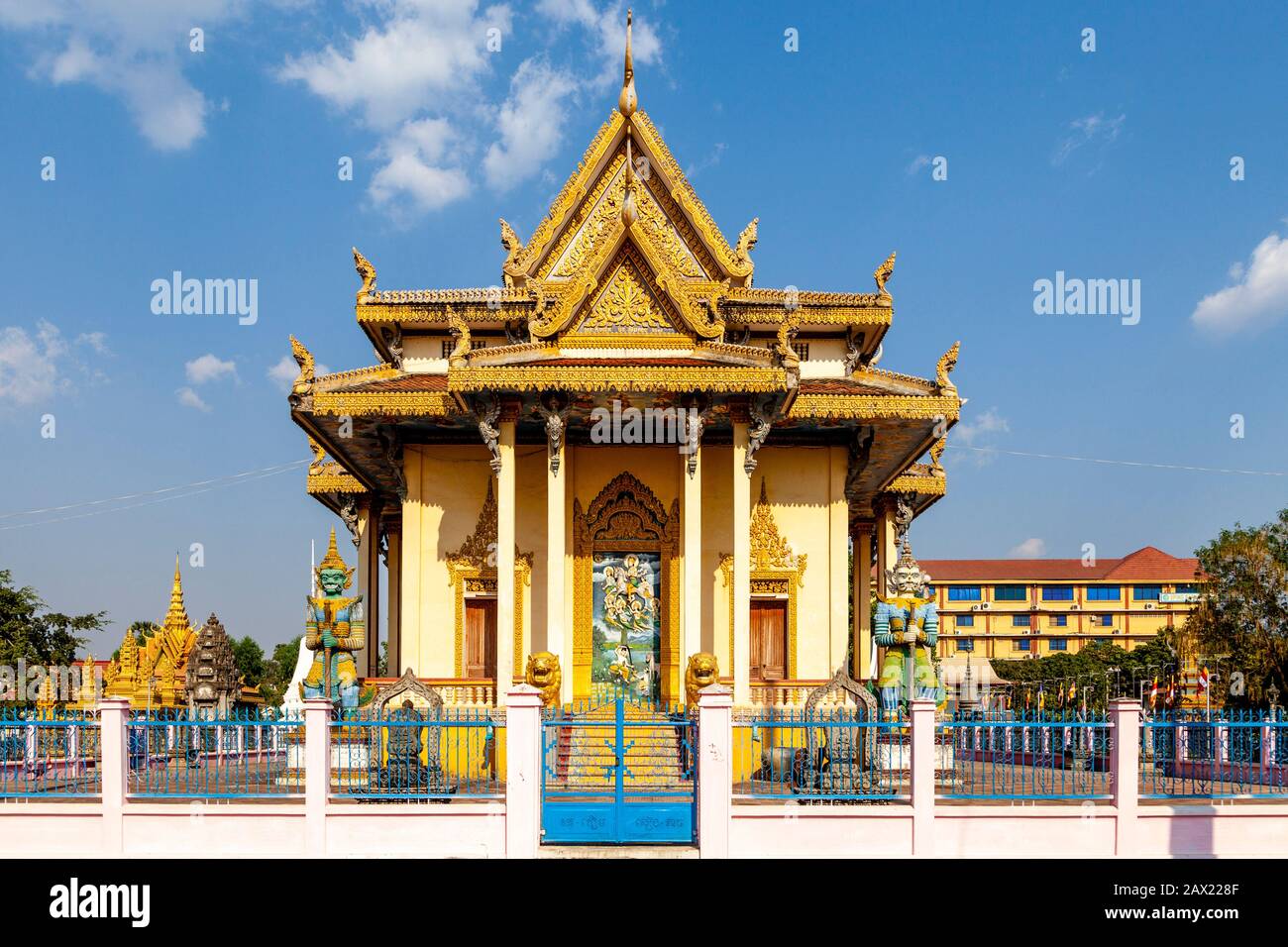 Wat Sangker Tempel, Battambang, Kambodscha. Stockfoto