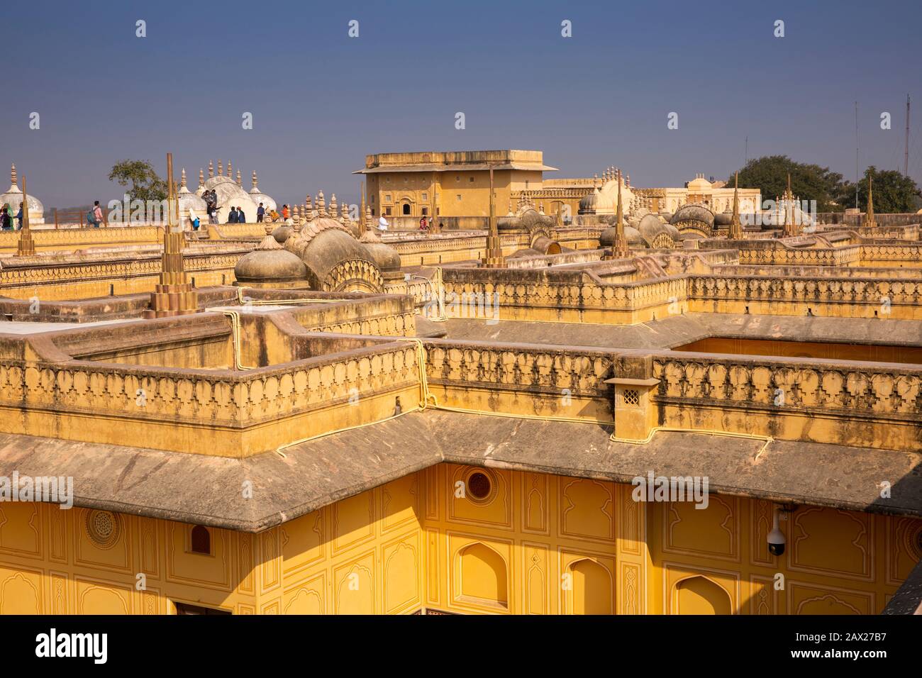 Indien, Rajasthan, Jaipur, Nahargarh Fort, Dach Stockfoto