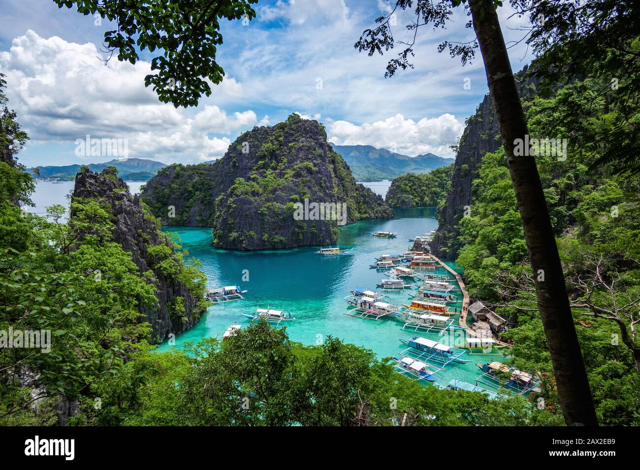 Kayangan Lake auf Coron Island, Palawan, Philippinen. Stockfoto