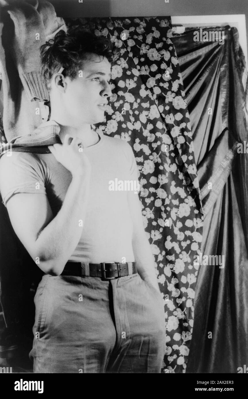 1948 , 27. dezember , USA : Der zukünftige Filmschauspieler MARLON BRANDO (* 1924 - 2004 in seiner Theaterrolle in einem Streetcar Namens Desire von Tennessee Williams, fotografiert von dem Schriftsteller, Kritiker, Maler und Fotografen CARL VAN VECHTEN (* um 1880; † 1964) - AUTORITRATTO - Selbstporträt - FOTO STORICA STORICHE - GESCHICHTE - FILM - KINO - THEATER - THATRE - Homosexuell - Omosesuale - omosessualità - LGBT - Homosexualität - Homosexualität - Anello - Ring - weißes Haar - Capelli bianchi -- NICHT FÜR DIE VERWENDUNG VON PUBBLICITARY ---- NICHT PRO USO PUBBLICITARIO ---- NICHT FÜR DIE VERWENDUNG VON GADGETS ------- ARCHIVIO GBB Stockfoto