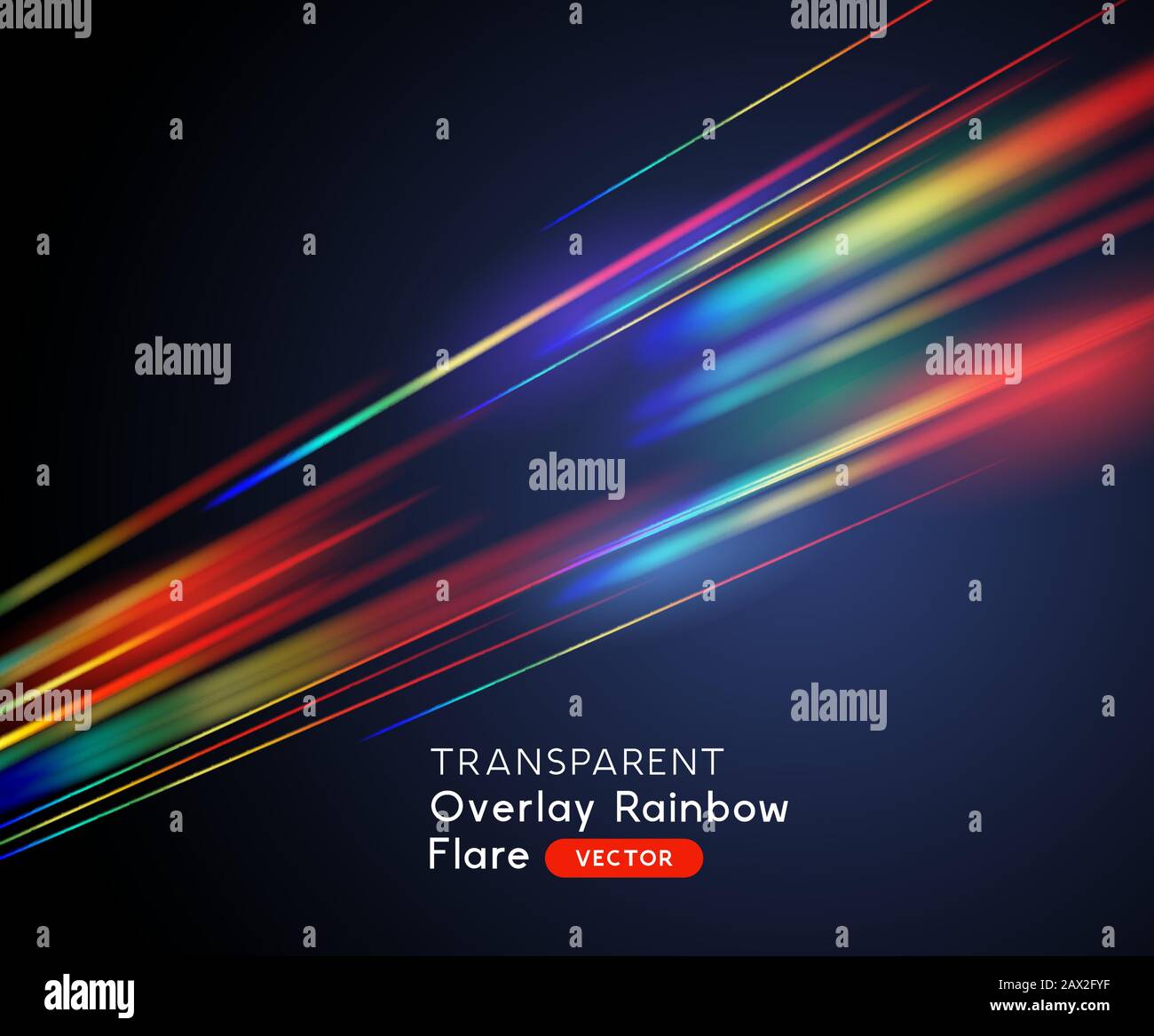 Rainbow Light streift optische Linseneffekte. Vektorgrafiken. Stock Vektor