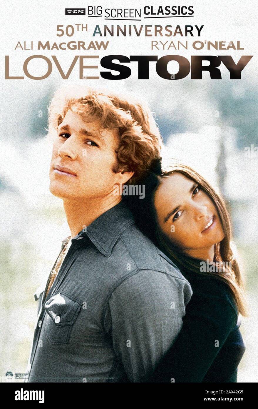 Love STORY, US-Poster für die Wiederveröffentlichung 2020, von links: Ryan O'Neal, Ali MacGraw, 1970. © Fathom Events / Courtesy Everett Collection Stockfoto