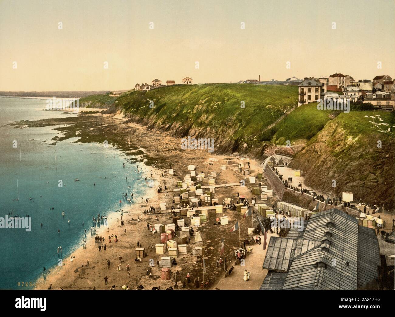 1905 Ca, GRANVILLE, FRANKREICH Strand zur Badezeit, GRANVILLE