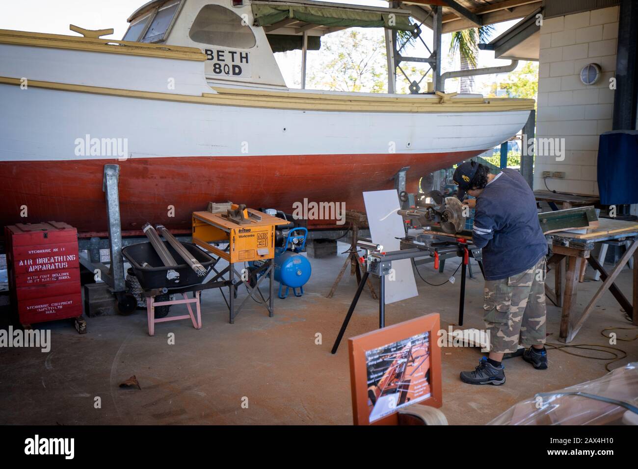 Workshop im Maritime Museum of Townsville, Queensland Australien Stockfoto