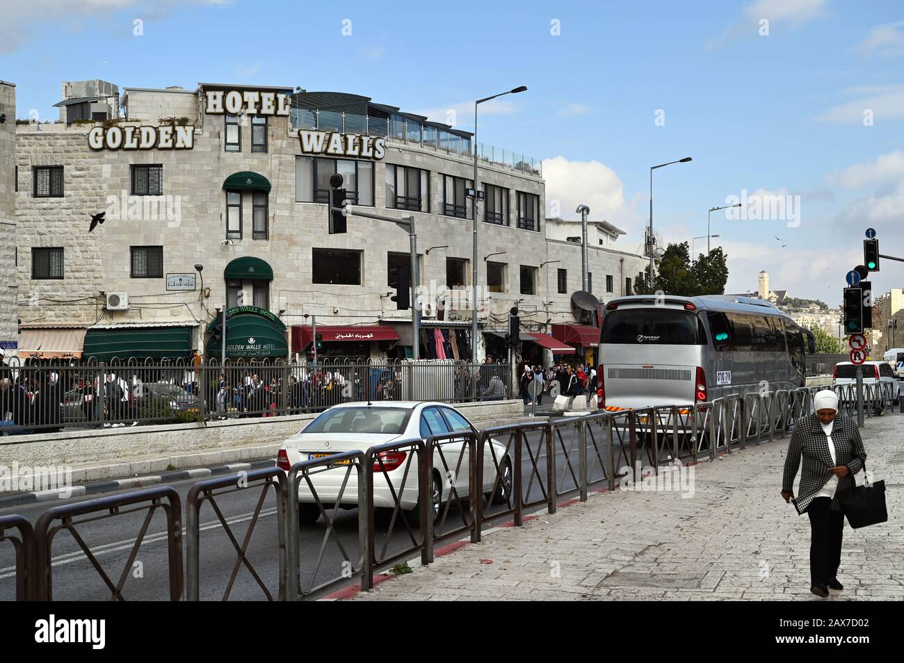 Golden Walls Hotel im Osten jerusalems Stockfoto