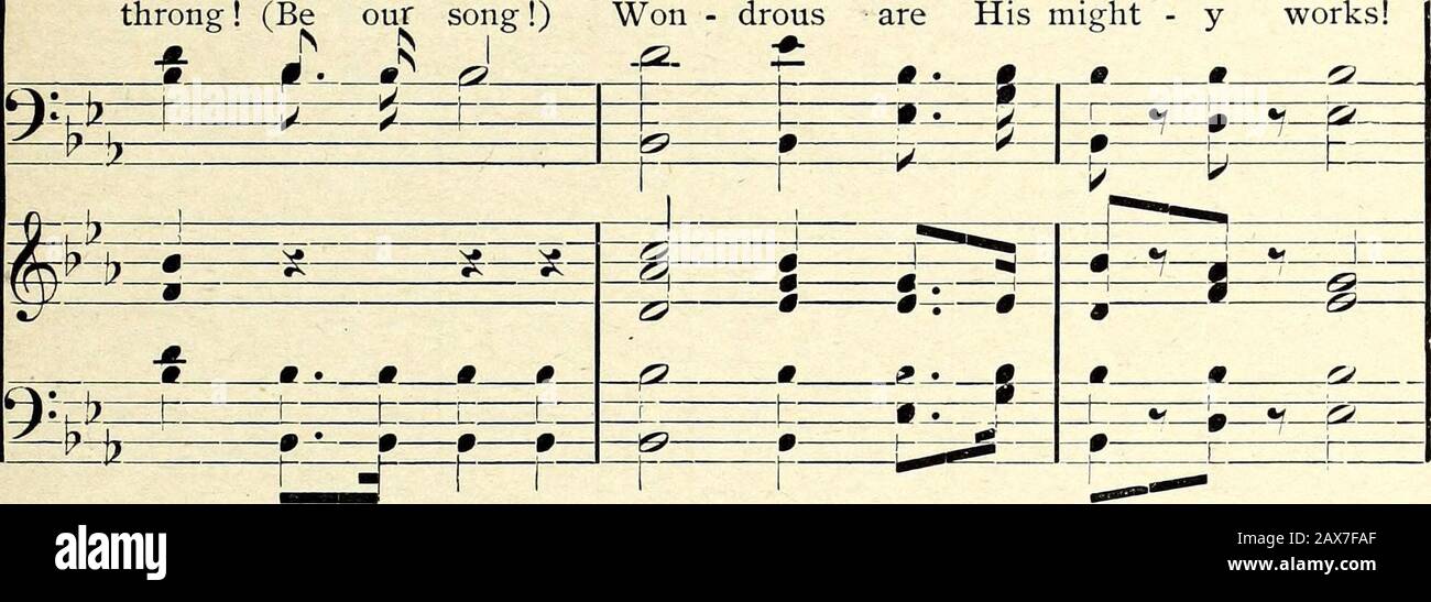 Klasse und Chor: Ein Textbuch für Chorklassen, Gesangsschulen, öffentliche Schulen und Institute . m -•-.-5-J-" • 147 -^-^ throng! (Sei unser Lied!) Gewonnen - drum ist Seine Macht. -^iik V-^. I^aud und mag - ni - fy His Ho - ly Name, Come in - to His prs-ence 9S^!?=f -w 1^ &gt; ^ _ii2_ if -•-^^^-y- ^fc ^^ hiizz, t:g= _i2?- •-^ ^ i i Stockfoto