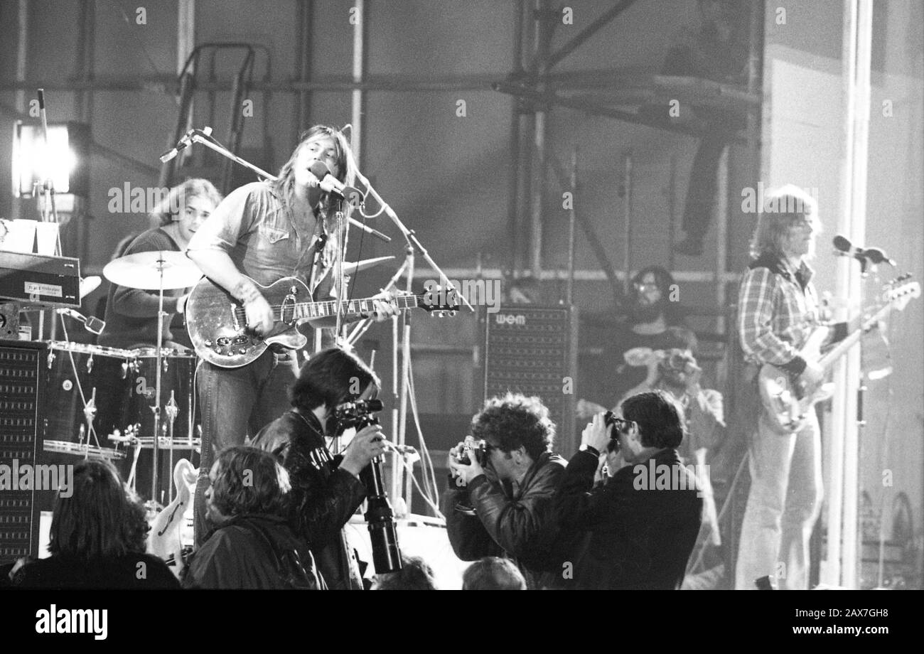 Die Gruppe Chicago während des berühmten Festivals der Insel Wight im Jahr 1970 wird geschätzt, dass zwischen 600 und 700.000 Menschen besucht haben. Freitag, 28. August 1970 Stockfoto