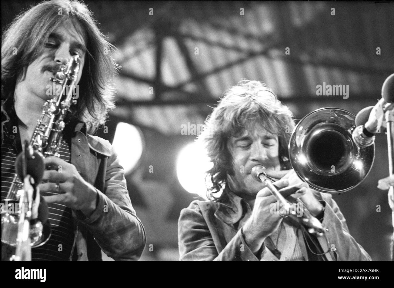 Die Gruppe Chicago während des berühmten Festivals der Insel Wight im Jahr 1970 wird geschätzt, dass zwischen 600 und 700.000 Menschen besucht haben. Freitag, 28. August 1970 Stockfoto