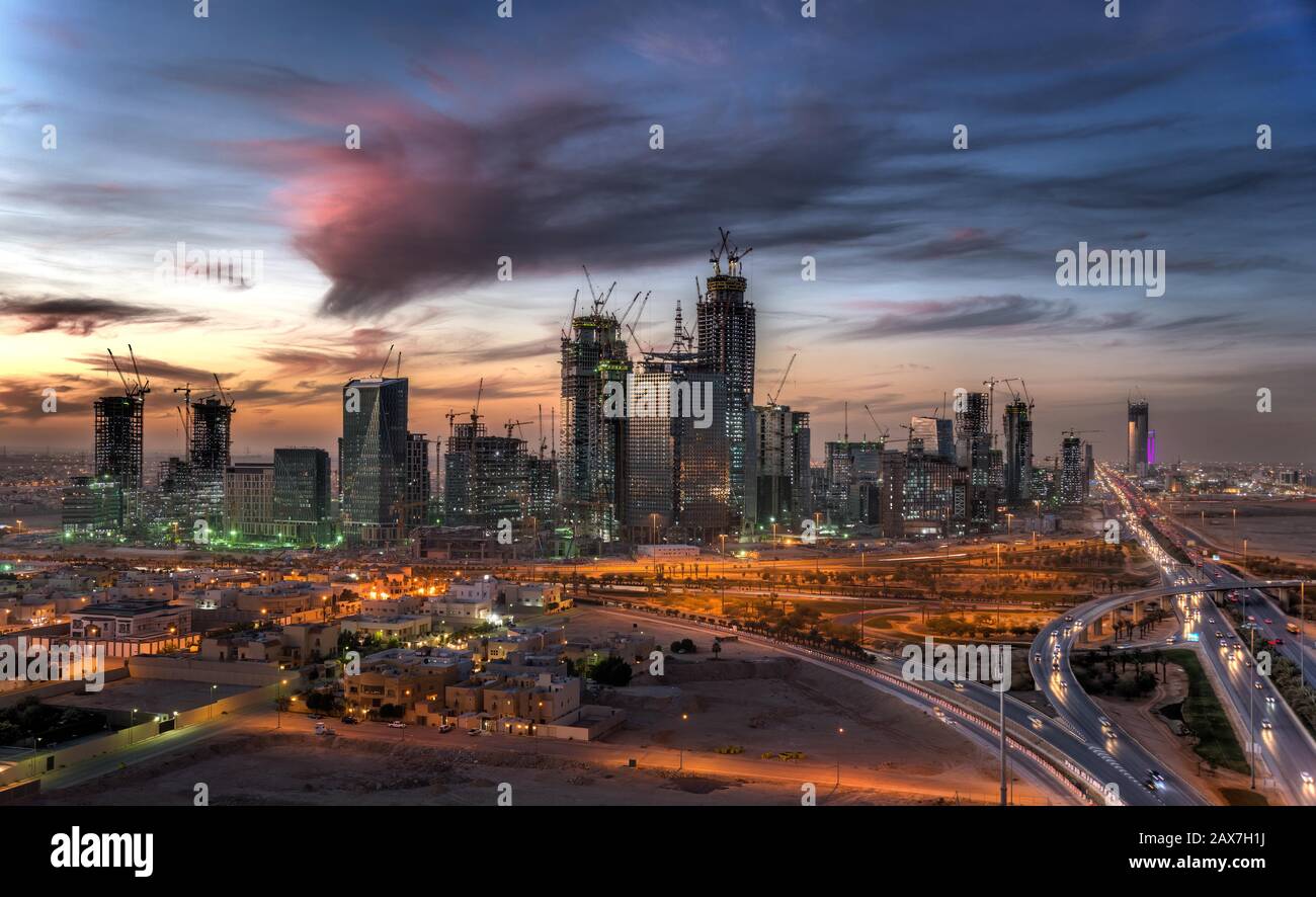 King Abdullah Financial District in Riad, Saudi-Arabien. Stockfoto