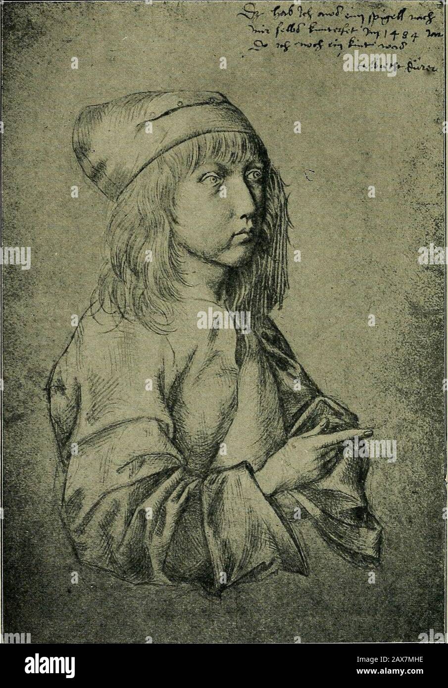 Nürnberg und seine Kunst bis Ende des 18. . ERS. Die Stilähnlichkeit zwischen den Holzschnitten der Chronik und den 96, die im Schatzbehalter von 1491 auftauchten, - besonders in den Alt- und neutestamentlichen Bildern, die in den Typus gesetzt wurden - pointiert auf einen gemeinsamen künstlerischen Ursprung. Beide Werke wurden von dem berühmten Drucker und Buchhändler An-thony Koburger herausgegeben, der schnell auf den höchsten Stand brachte, bei Nürnberg, dessen Druckwerk von Johann Sensen-schmid 1470 in die Stadt eingeführt worden war. In Kobergers gut organisierte Einrichtung über Loo Menworked 24 Pressen, WH Stockfoto