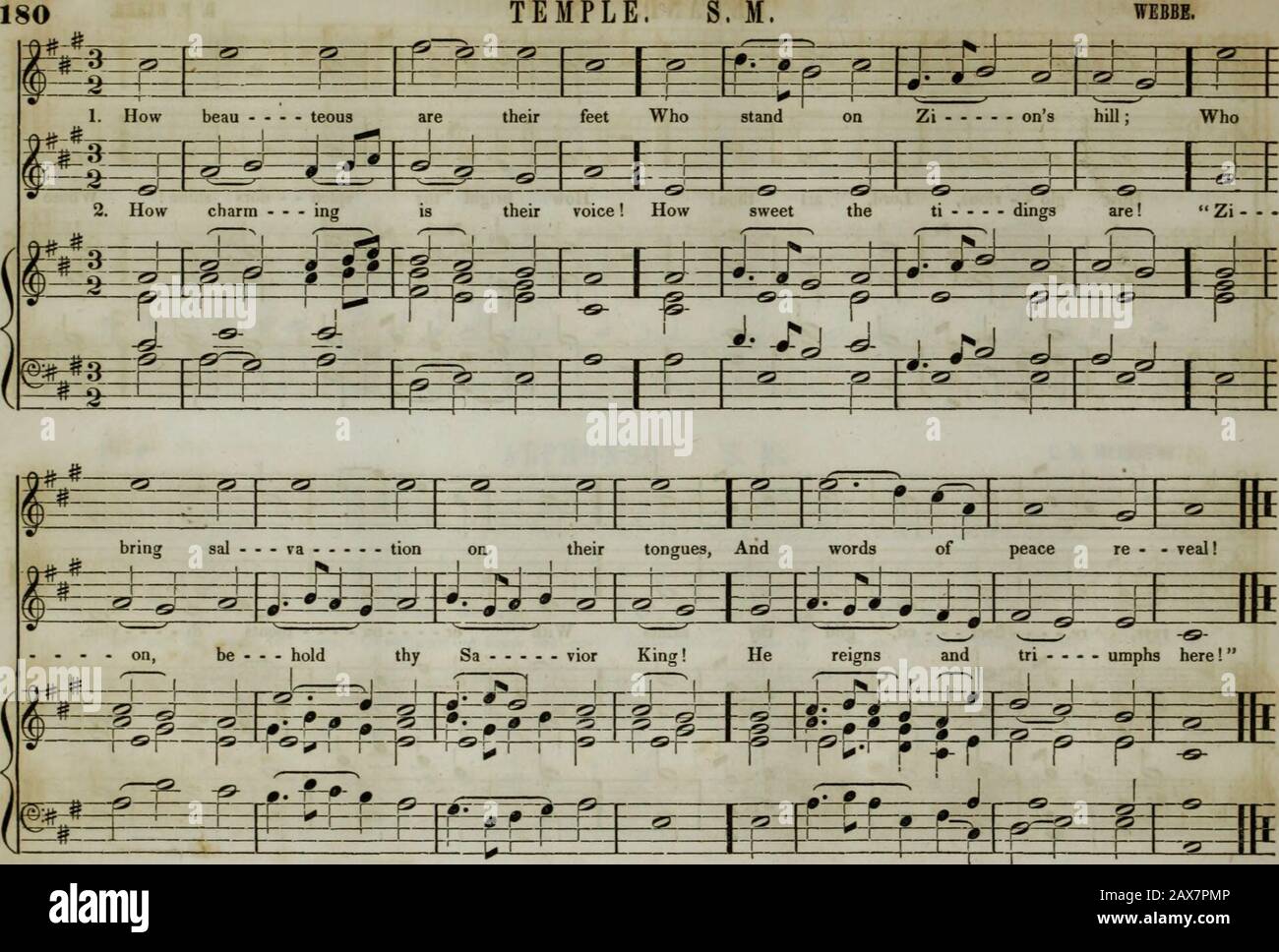 Die Sammlung der Kirchenmusik der Boston Musical Education Society besteht aus originalen Psalm- und Hymnenstücken, ausgewählten Stücken, Gesängen, &c.; einschließlich Kompositionen, die an den Dienst der evangelischen Episkopalkirchengemeinde angepasst sind. 44 f WARREN. S. M. z. B. weiß. 181 Fl-T # * =1-f 1 m i ? Mm m Aufrufe Und 1 ST in - &gt; -i-i-[J JJ d-+ -Hi -#- dev. -tx J r - •--fi i j.. J 1 - tl J   & I d JN r j lr? R r rr f --+"-d j. J . n? - O-0 1 0 * 4-f-1 -J-Mf * 60 • 181 RUTLAND. S. M. Von CORELLI Aus arrangiert. ? 1 * *^ &gt; * ••?•V % - #-4-^ Wel- kommen, süß1 J Ruhetag, Der den Herrn A - - - Rise; Wei - sah Stockfoto