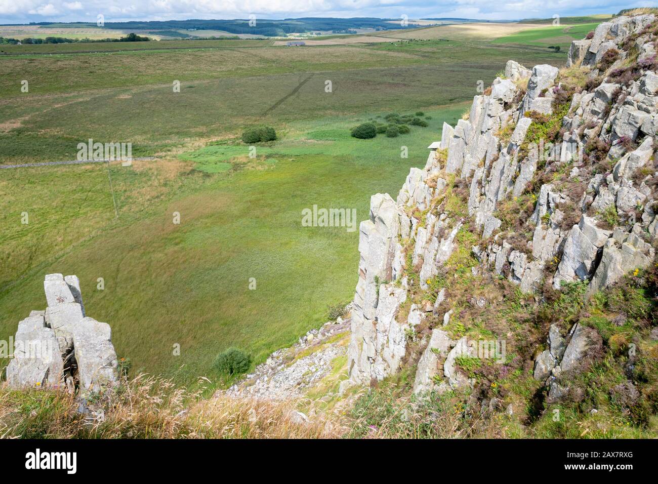 Landschaft in der Nähe der Hadrians Wall, in der Nähe Von Once Brewed, Northumberland, England Stockfoto