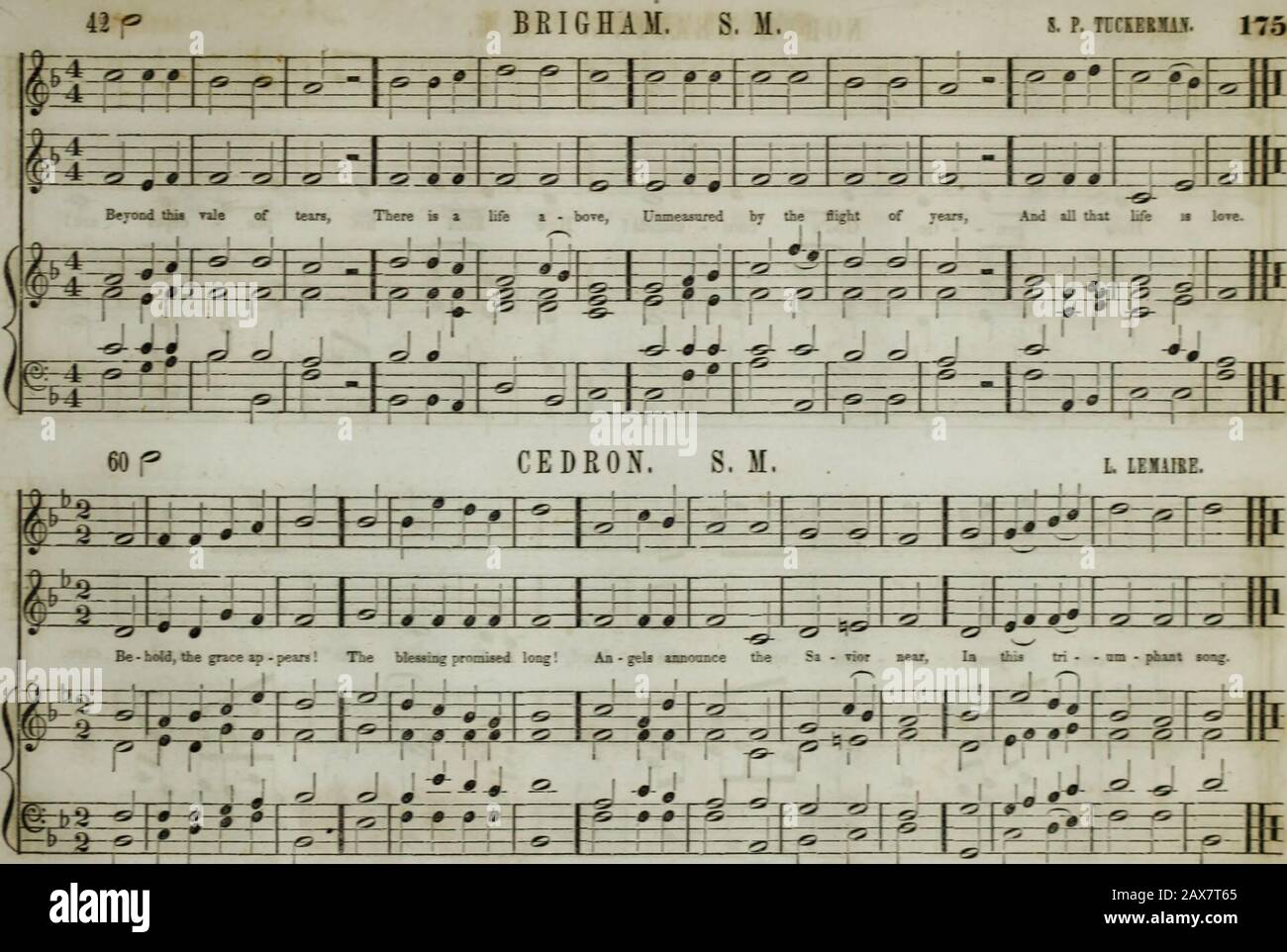 Die Sammlung der Kirchenmusik der Boston Musical Education Society besteht aus originalen Psalm- und Hymnenstücken, ausgewählten Stücken, Gesängen, &c.; einschließlich Kompositionen, die an den Dienst der evangelischen Episkopalkirchengemeinde angepasst sind. Stockfoto