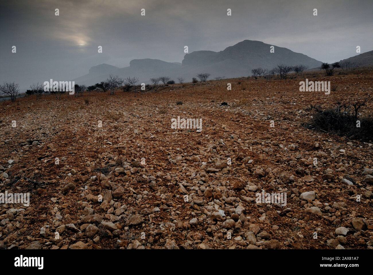 Das Al-Qalamoun-Gebirge, auch Anti-Libanon, Syrien genannt. Stockfoto