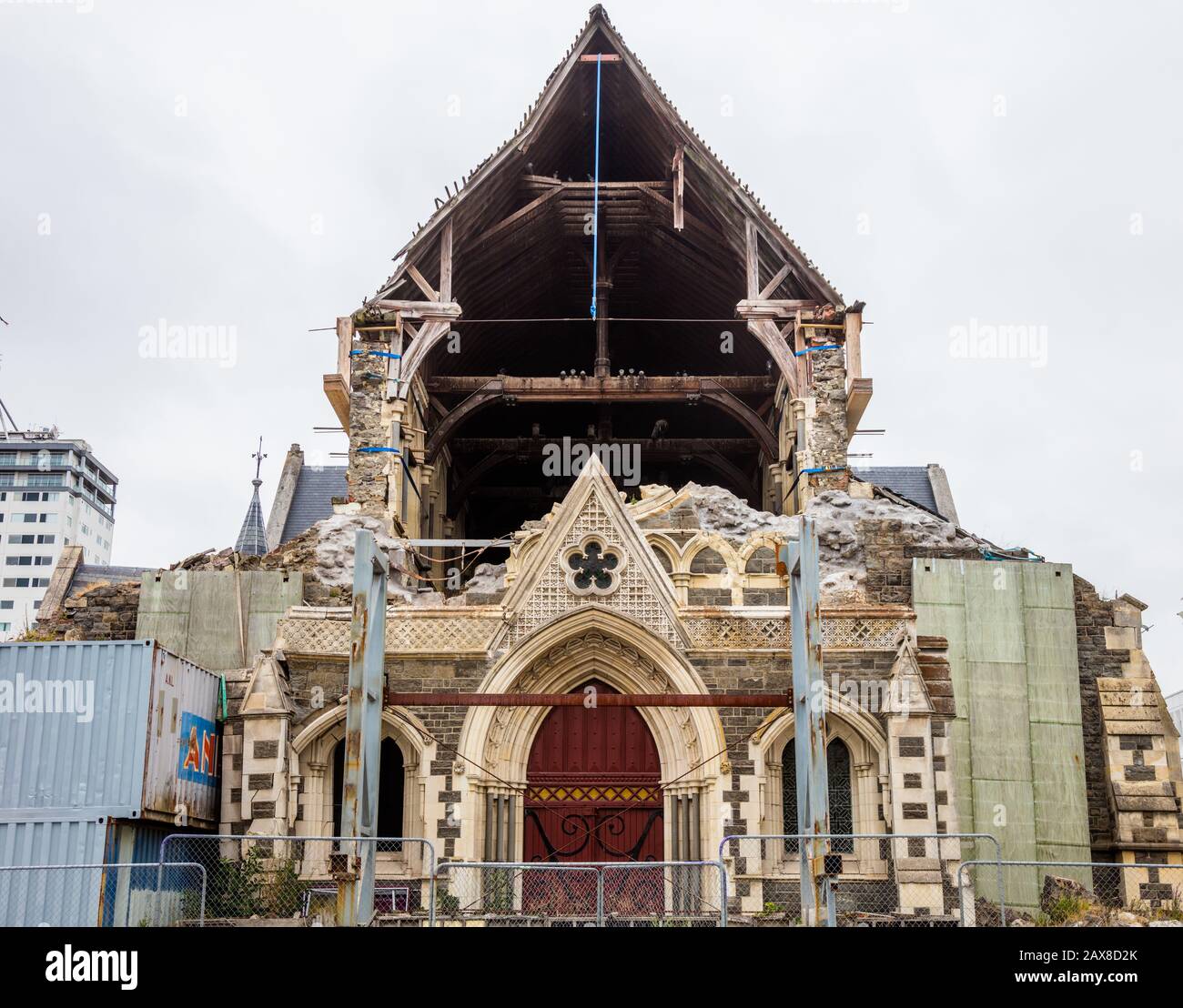 Die historische Christchurch Kathedrale, die bei den Erdbeben 2011 beschädigt wurde und repariert wurde Stockfoto