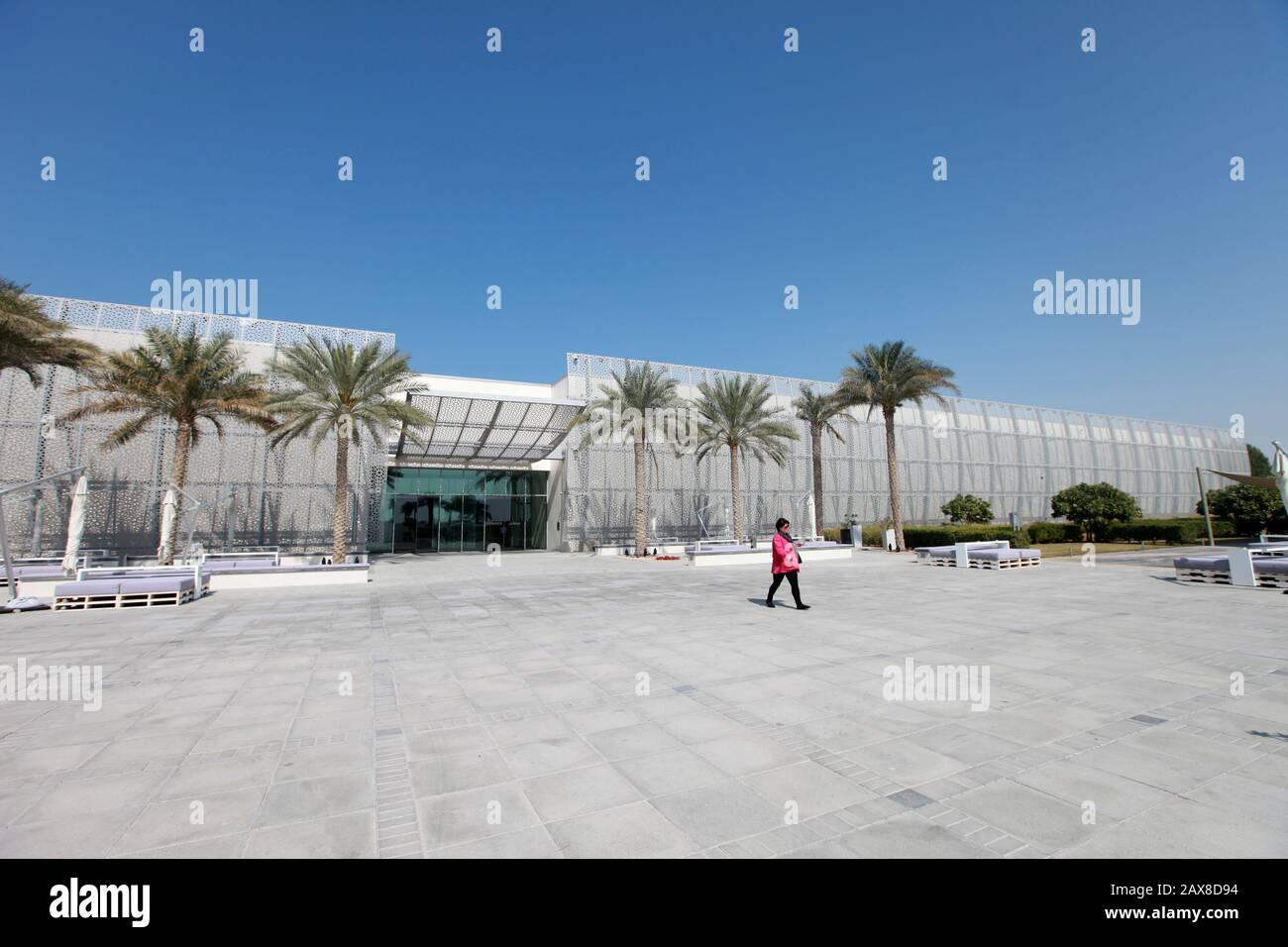 Kunst-Pavillon auf der Saadiyat-Insel in Abu Dhabi. Stockfoto