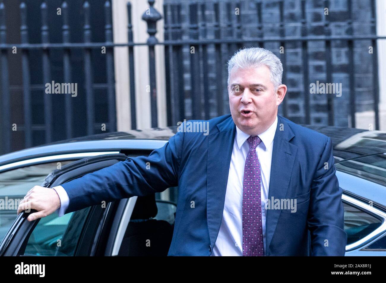 London, Großbritannien. Februar 2020. Brandon Lewis MP PC Minister für Sicherheit kommt zu einem speziellen Kabinettstreffen, um HS2 in 10 Downing Street, London Credit zu diskutieren: Ian Davidson/Alamy Live News Stockfoto