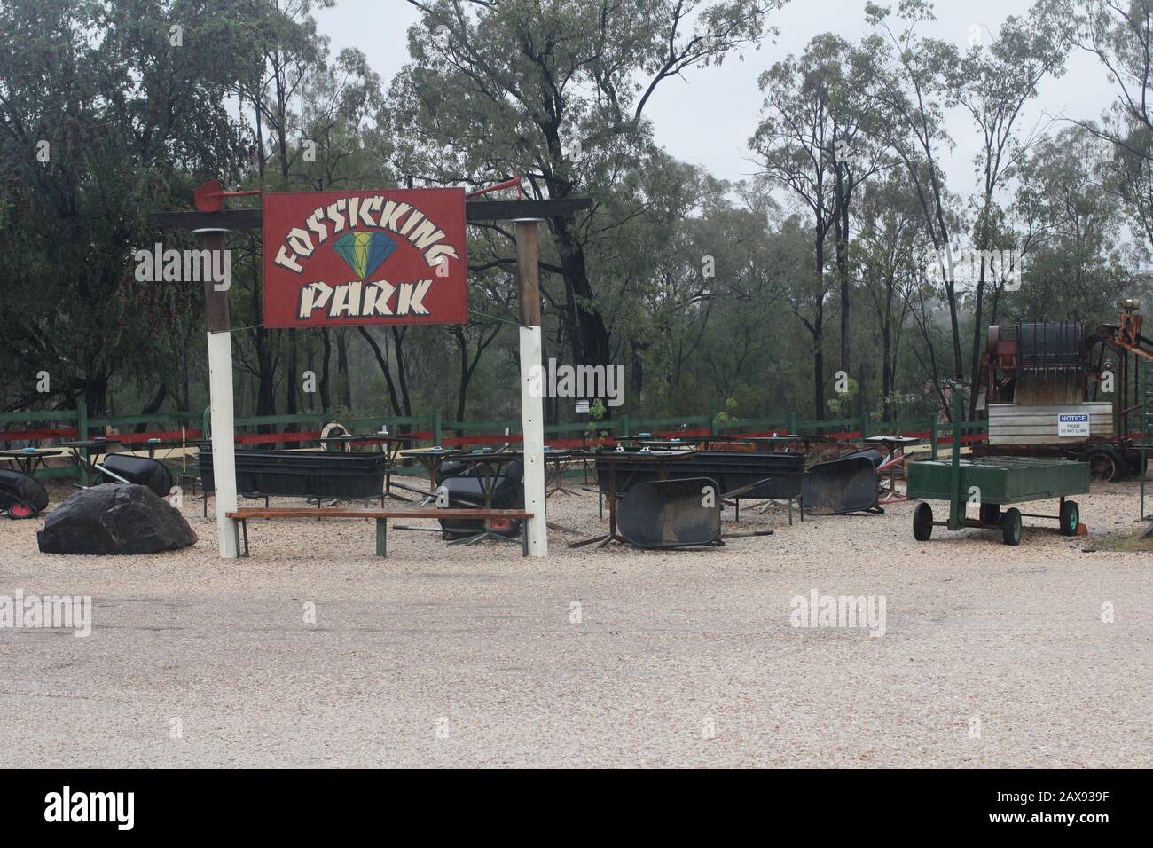 Fossicking Park, Rubyvale Queensland Stockfoto