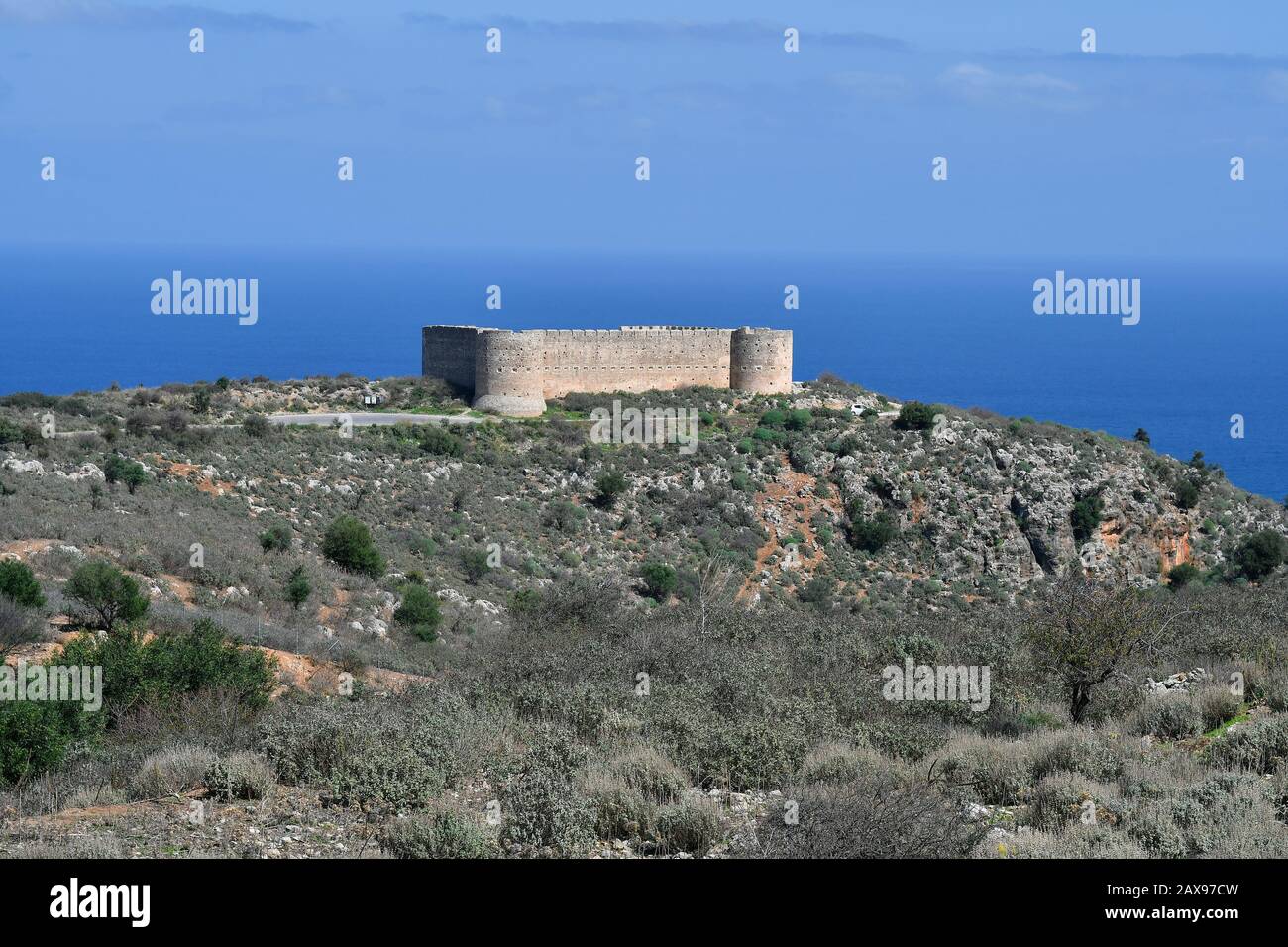 Griechenland, Krete, mittelalterliche osmanische Festung in Aptera Stockfoto