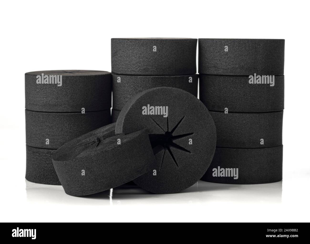 Klonhülsen aus schwarzem Schaum für die Hidroponik und Aeroponik Stockfoto