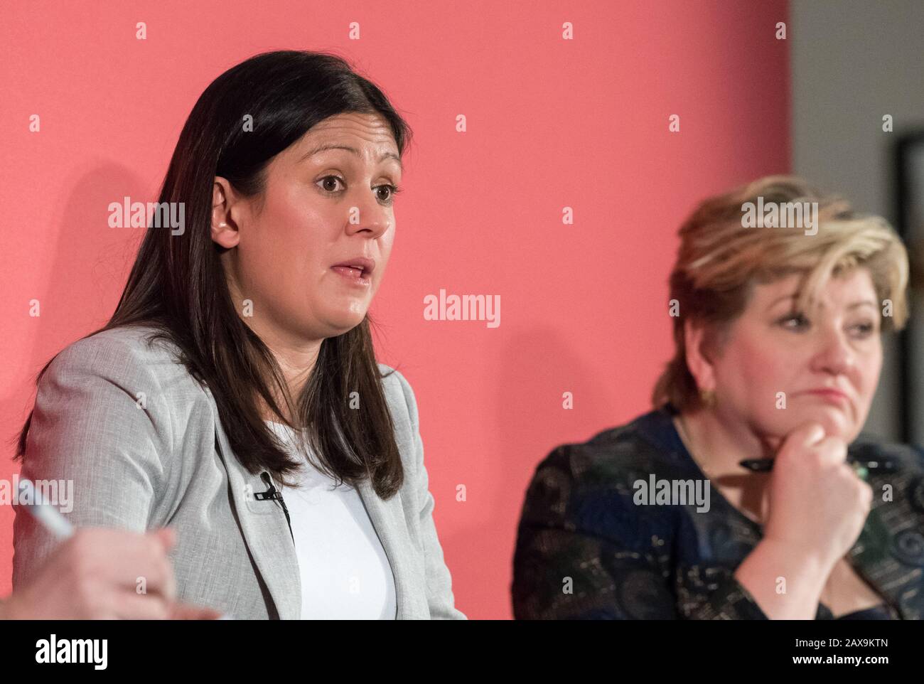 Lisa Nandy und Emily Thornberry kandidieren für die Labour-Partei-Führung. Stockfoto