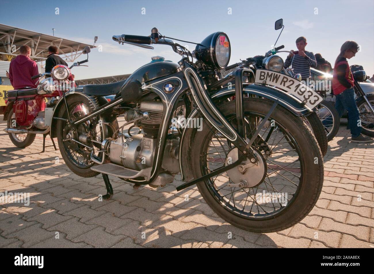 1933 BMW R2 Motorrad Oldtimer Bazar Messe in Breslau, Niederschlesien,  Polen Stockfotografie - Alamy